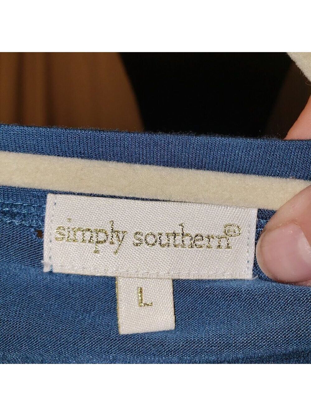 Simply Southern Blue Top, Size Large - Picture 4 of 4